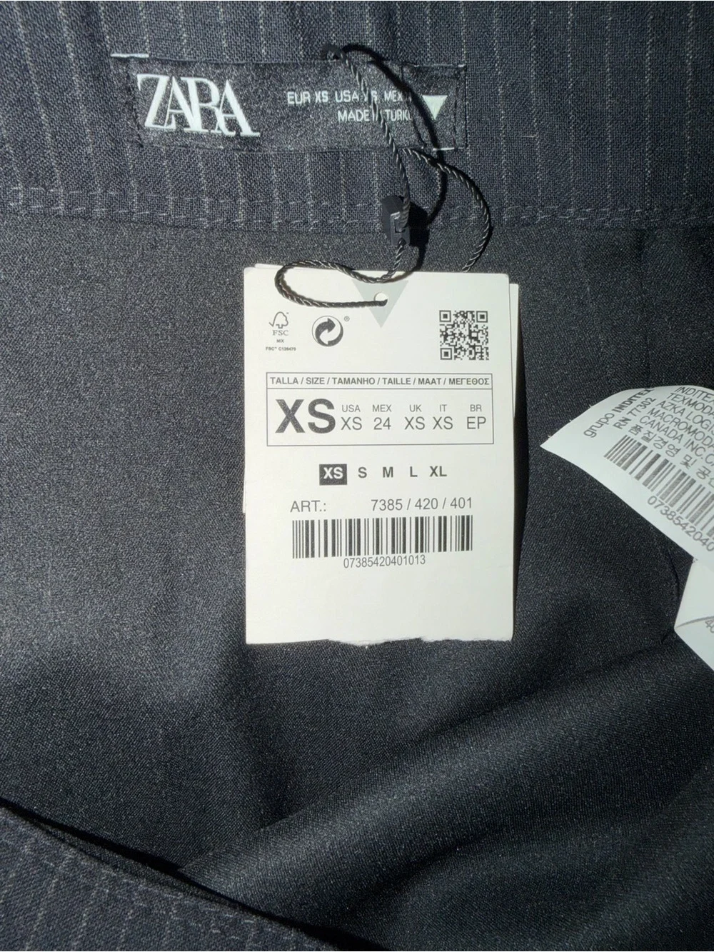 NWT Zara Black Pinstripe Mini Skirt XS